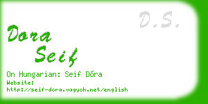 dora seif business card